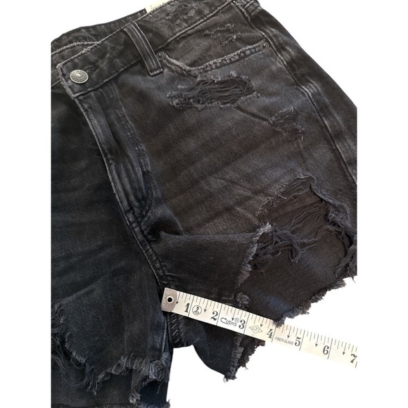 NWT American Eagle Outfitters Black Distressed Mom Shorts Size 4 Retro Grunge - Picture 6 of 6
